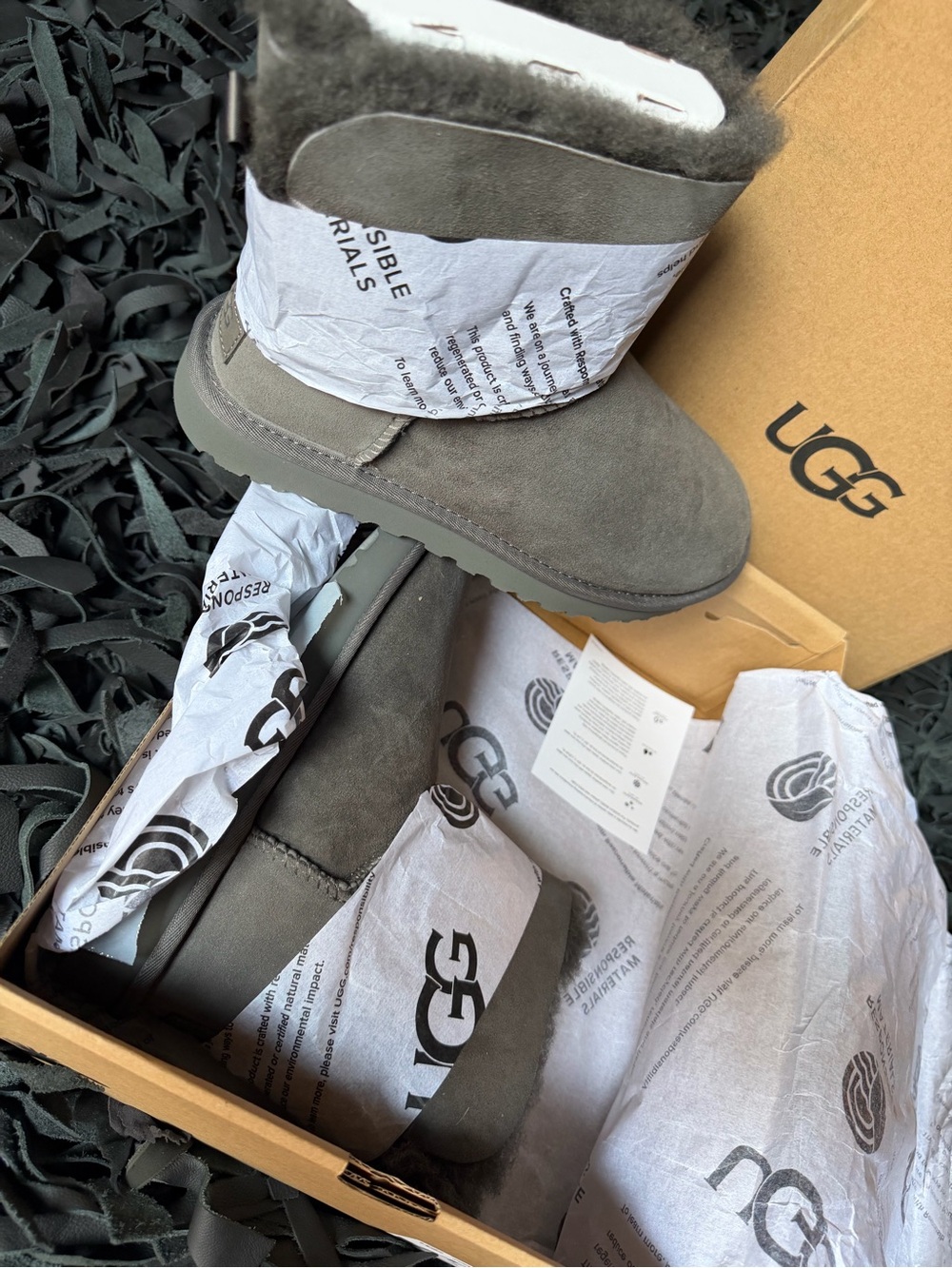 New! UGG Women’s Mini Bailey Bow II Boots - Grey (Size 8)